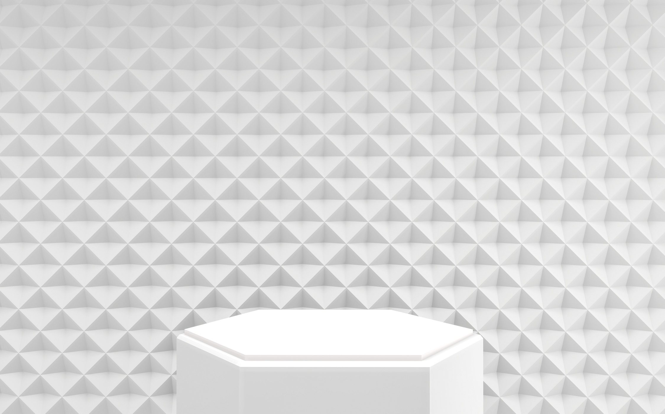 Hexagonal  Podium with Geometric Background 